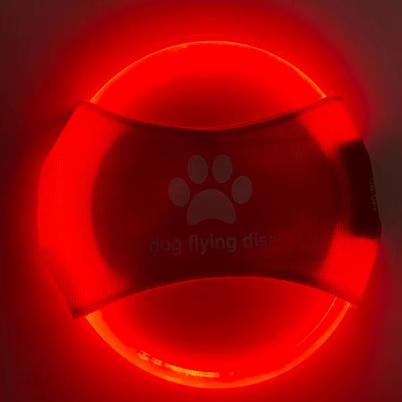 Pet Supplies Dog Toys Glow in the Dark Flying Discs Trainning Interactive Game Throwing Catching Ring for Small Medium Large Dog